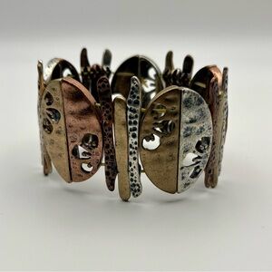 Handmade Tri-Tone Metal Bracelet